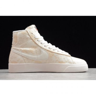 Nike Bayan Blazer Mid Qs Satin Floral Pale Ivory Beyaz Kaykay Ayakkabı Türkiye - JIZ7UUWC